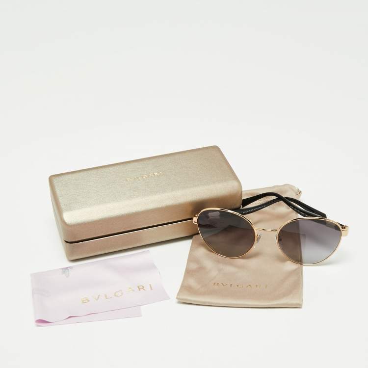 Pre Owned Bvlgari Black 6155 Oval Sunglasses