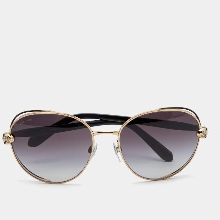 Bvlgari Black/Gold 6087-B Oval Gradient Sunglasses Bvlgari | The Luxury  Closet