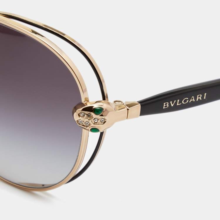 Bvlgari Black/Gold 6087-B Oval Gradient Sunglasses Bvlgari | TLC