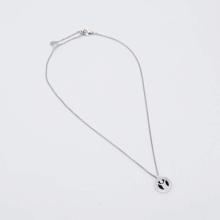 Pre Owned Bvlgari Sterling Silver Onyx & Ruby Save The Children Pendant Necklace