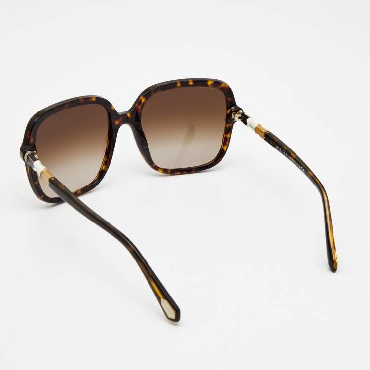 Pre Owned Bvlgari Brown Havana/ Brown Gradient BV 8228B Oversized Sunglasses
