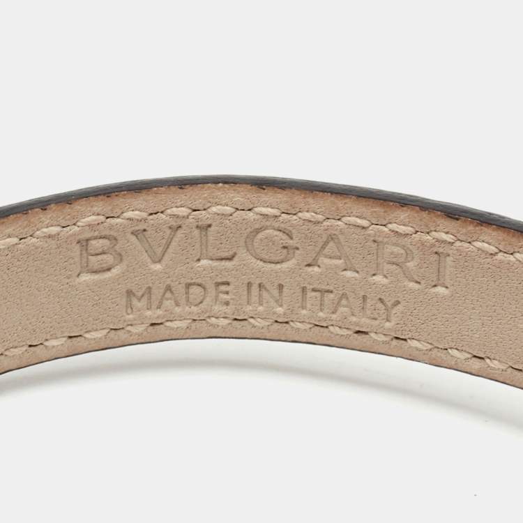 مملوكة مسبقًا Bvlgari Serpenti Forever Snakeskin Leather Enamel Silver Tone Bracelet