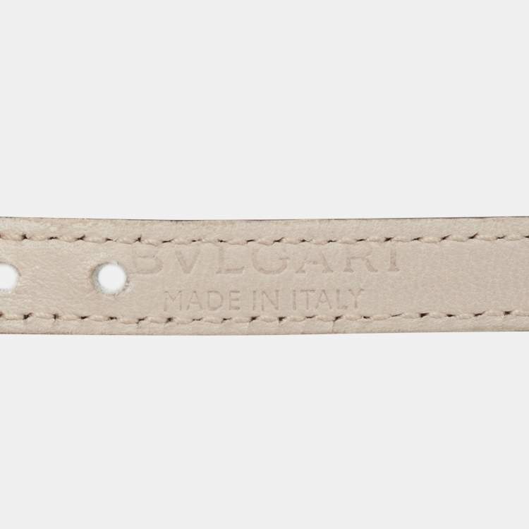 Pre Owned Bvlgari Black Leather Serpenti Forever Double Wrap Bracelet