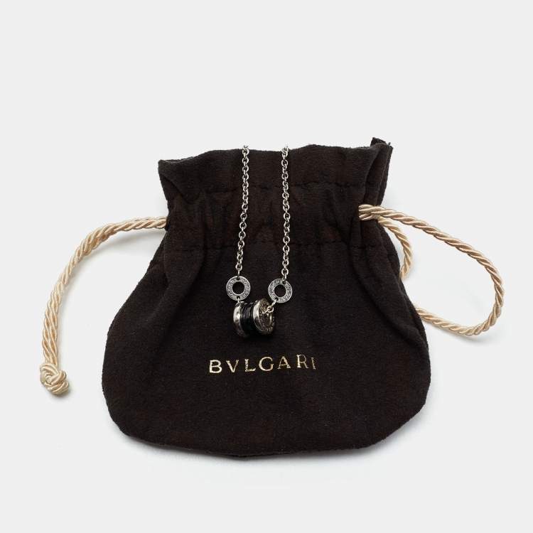 Pre Owned Bvlgari Save The Children Black Ceramic Sterling Silver Bracelet