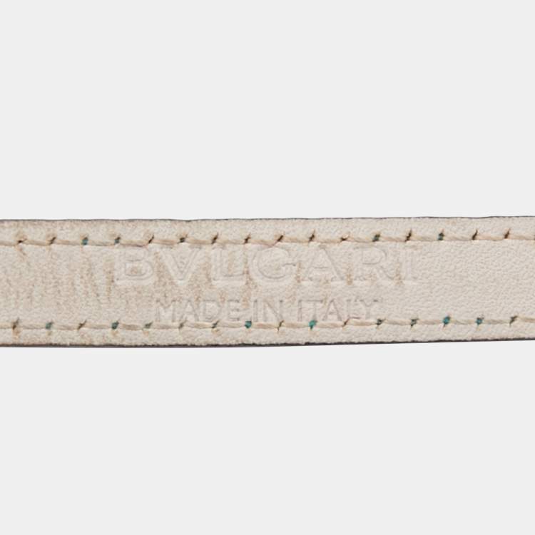 مملوكة مسبقًا Bvlgari Serpenti Forever Enamel Leather Gold Tone Wrap Bracelet