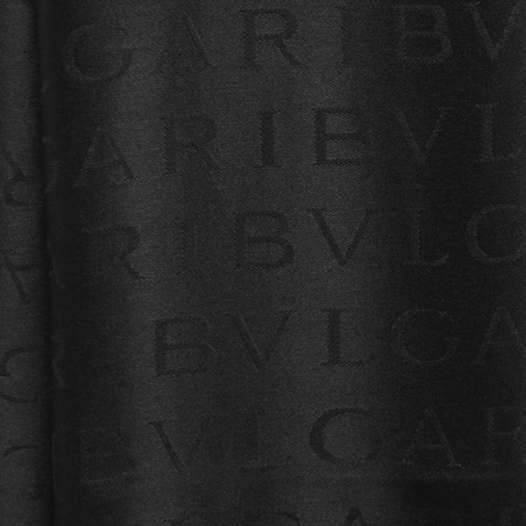 Pre Owned Bvlgari Black Logomania Silk Shawl