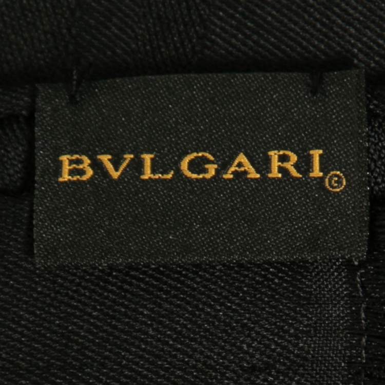 Pre Owned Bvlgari Black Logomania Silk Shawl