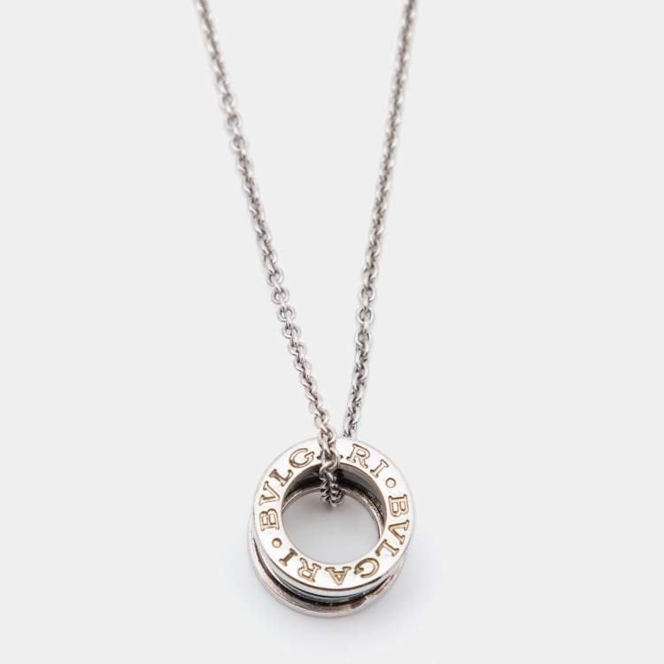 Pre Owned Bvlgari  B.Zero1 Save The Children Ceramic Sterling Silver Pendant Necklace