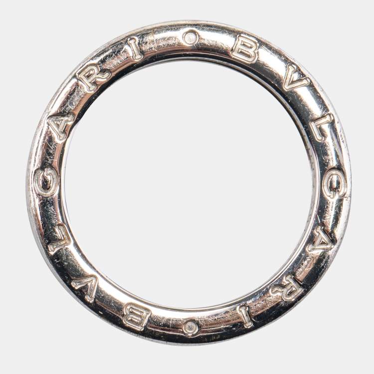 Pre Owned Bvlgari B.Zero1 Save The Children Ceramic Sterling Silver Ring Size 55