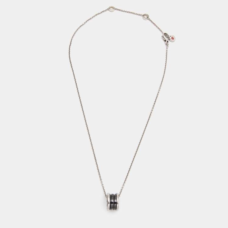 Pre Owned Bvlgari B.Zero1 Save The Children Ceramic Sterling Silver Pendant Necklace