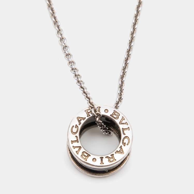 Pre Owned Bvlgari B.Zero1 Save The Children Ceramic Sterling Silver Pendant Necklace
