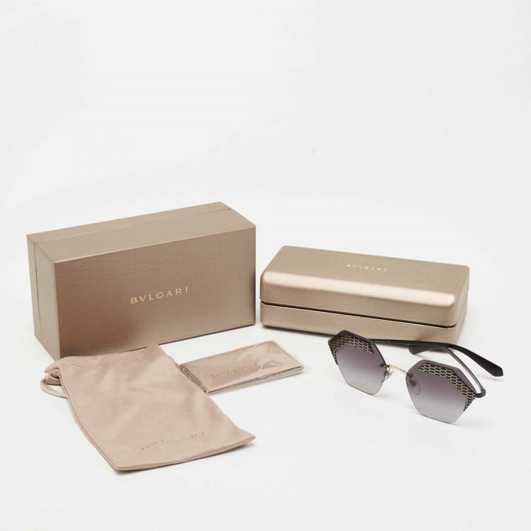 Pre Owned Bvlgari Black 6103 Serpenti Geometric Sunglasses