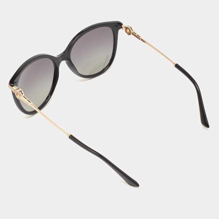 Pre Owned Bvlgari Black/Grey Gradient 8201-B Cat-Eye Sunglasses