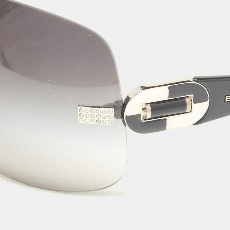 Pre Owned Bvlgari Black Gradient 6054-B Frameless Shield Sunglasses