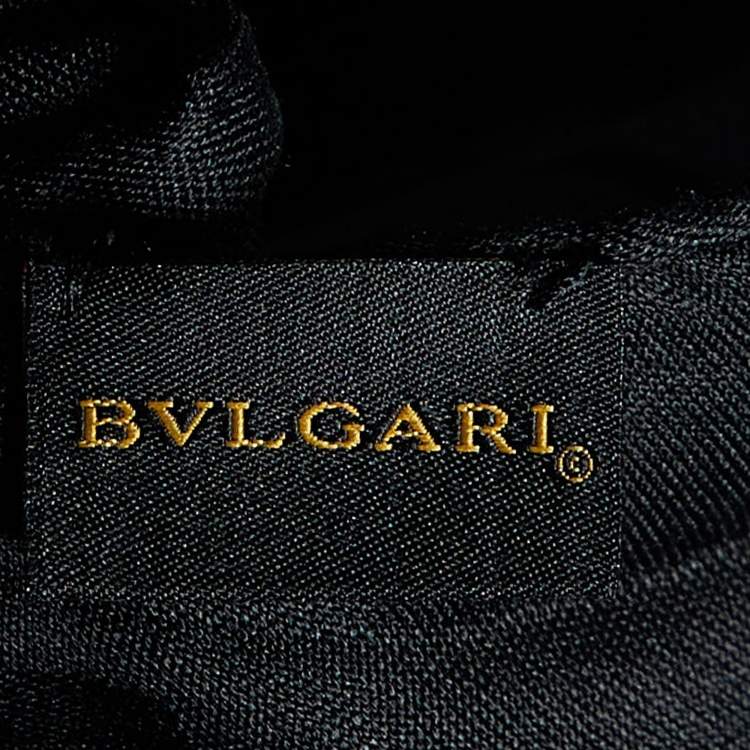 Pre Owned Bvlgari Black Logomania Silk Shawl