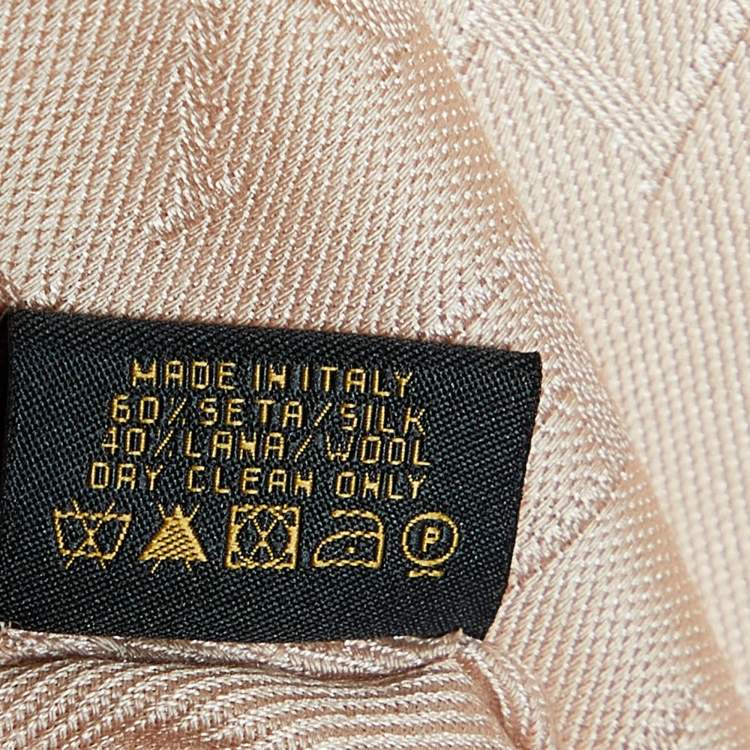 Pre Owned Bvlgari Beige Logomania Silk & Wool Jacquard Shawl