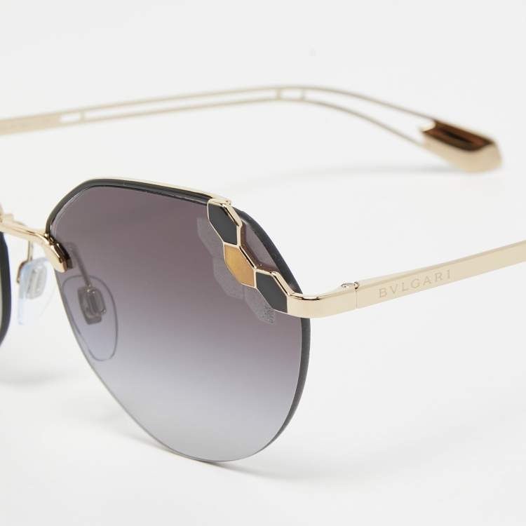 Pre Owned Bvlgari Black Gradient 6099 Serpenti Poisoncandy Sunglasses