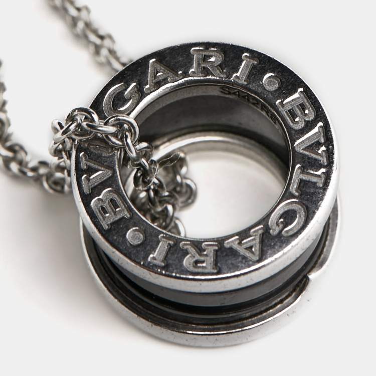 Pre Owned Bvlgari B.Zero1 Save The Children Ceramic Sterling Silver Pendant Necklace
