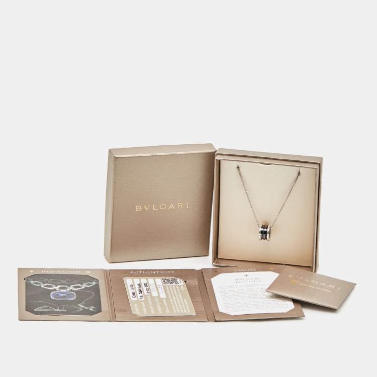 Pre Owned Bvlgari B.Zero1 Save The Children Ceramic Sterling Silver Pendant Necklace