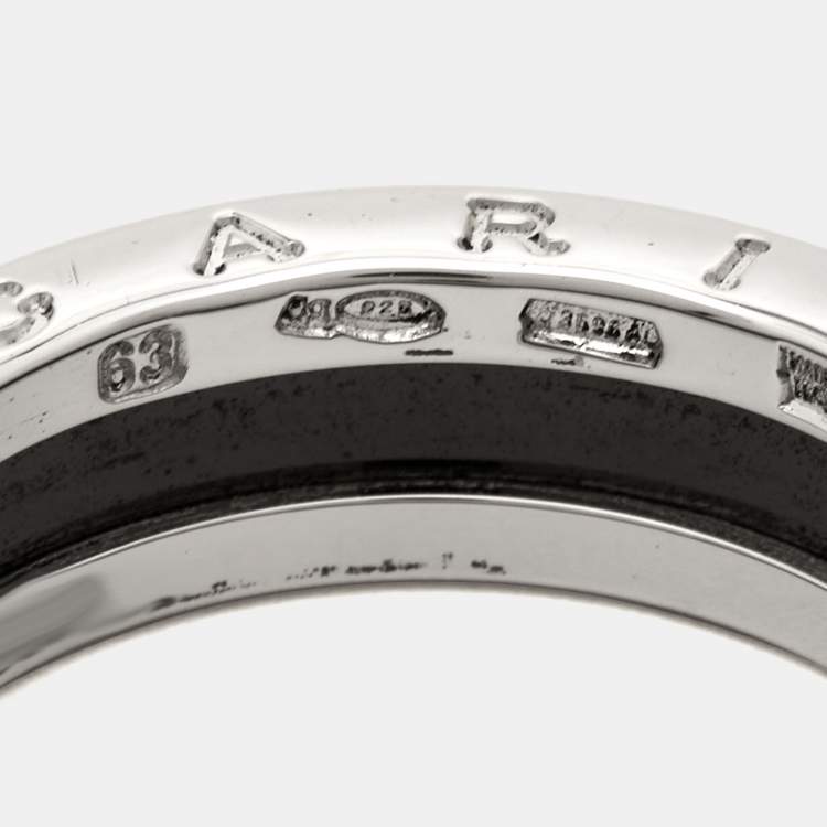 Pre Owned Bvlgari B.Zero1 Save the Children Ceramic Sterling Silver 1-Band Ring Size 63