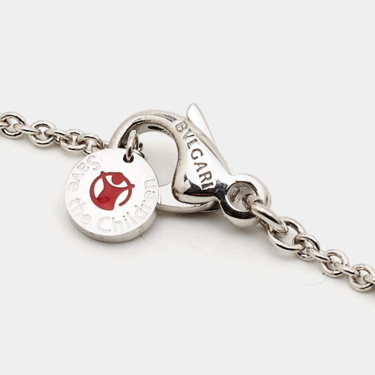 Pre Owned Bvlgari B.Zero1 Save the Children Ceramic Sterling Silver Necklace