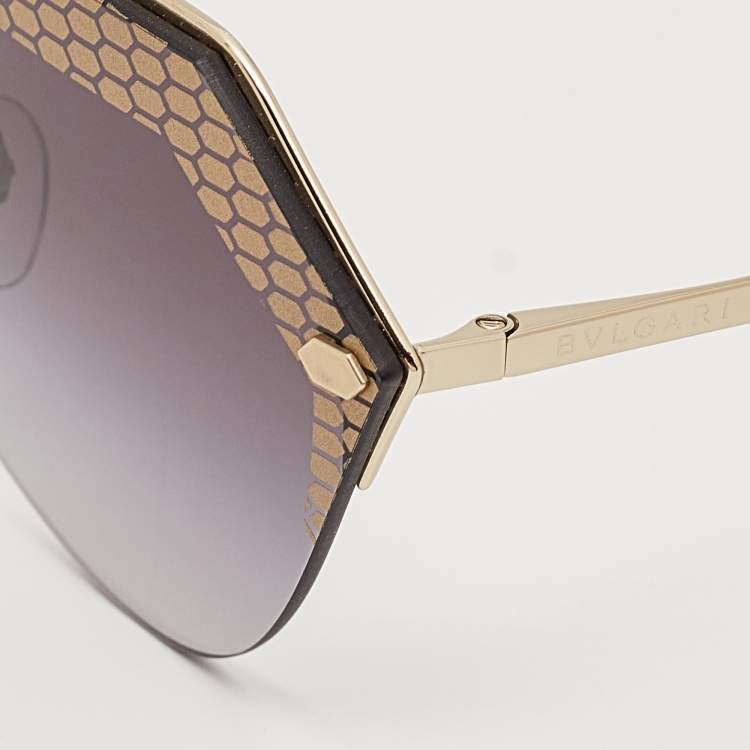 Pre Owned Bvlgari Gold/Black Gradient BV 6109 Rimless Sunglasses