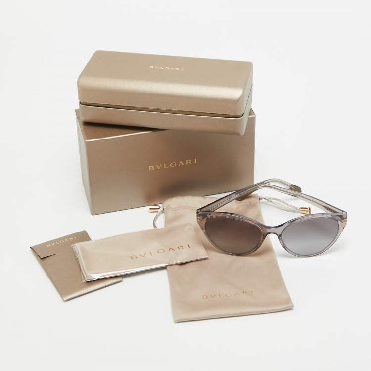 Pre Owned Bvlgari Grey BV 8209 Cat Eye Sunglasses