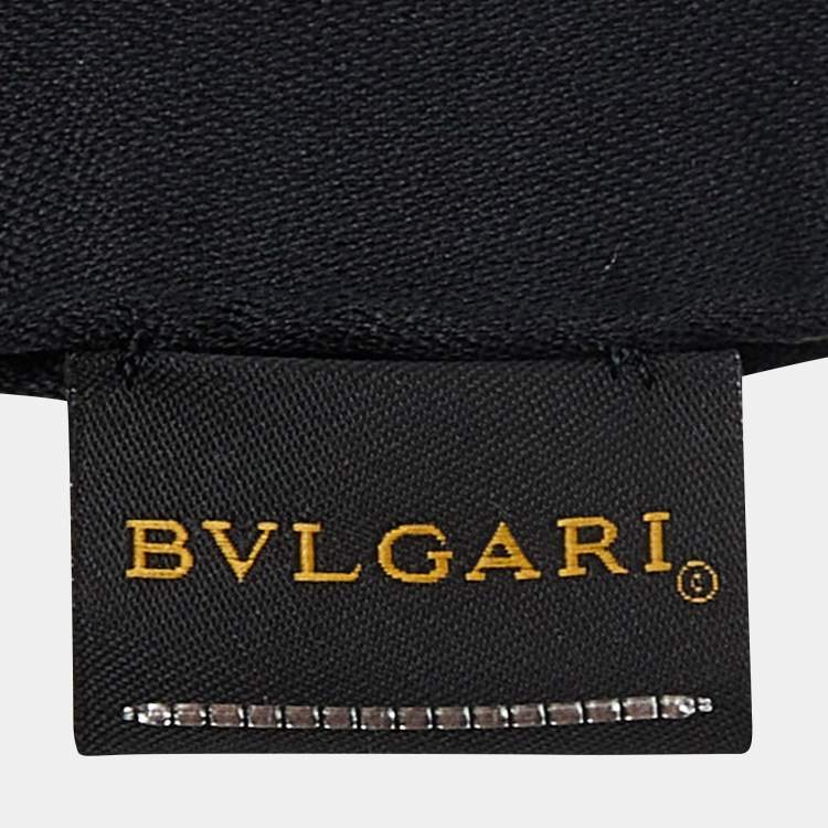 مملوكة مسبقًا Bvlgari Black Logo Pattern Silk Stole 
