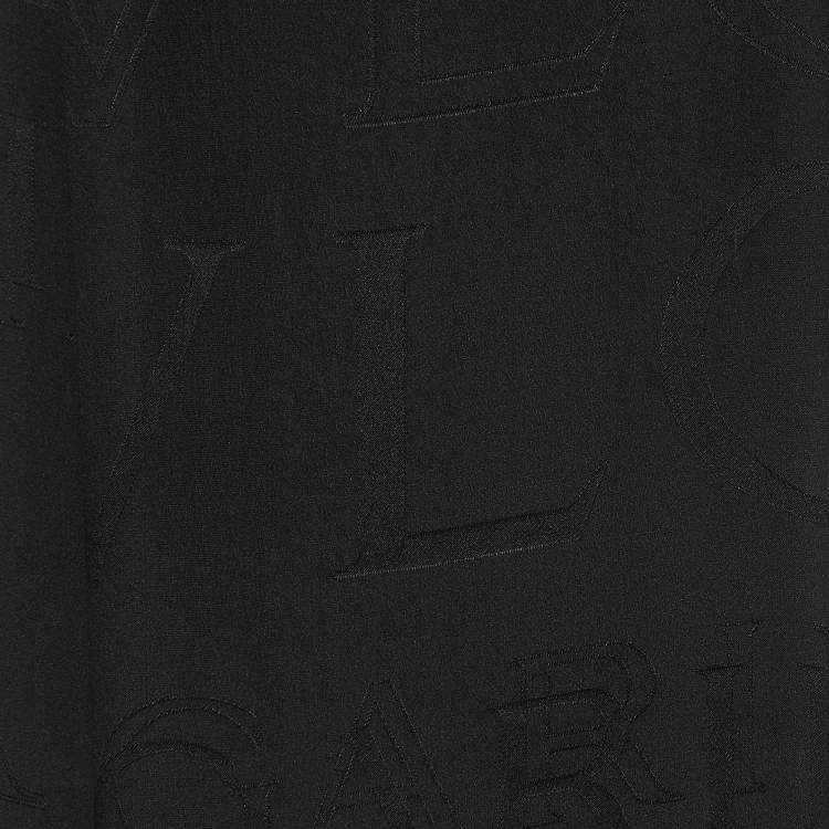 Pre Owned Bvlgari Black Logo Pattern Silk Scarf 