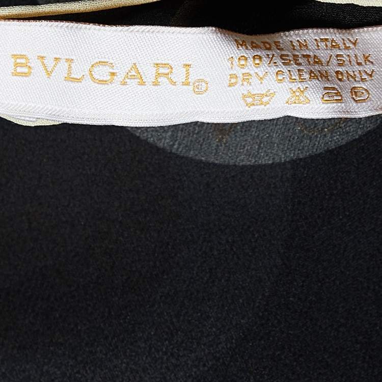 Pre Owned Bvlgari Black Bvlgari Bvlgari Print Silk Chiffon Stole 