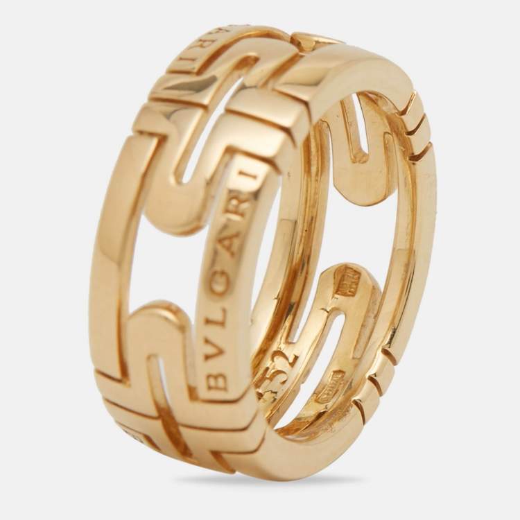 Pre Owned Bvlgari Parentesi 18k Yellow Gold Ring Size 52