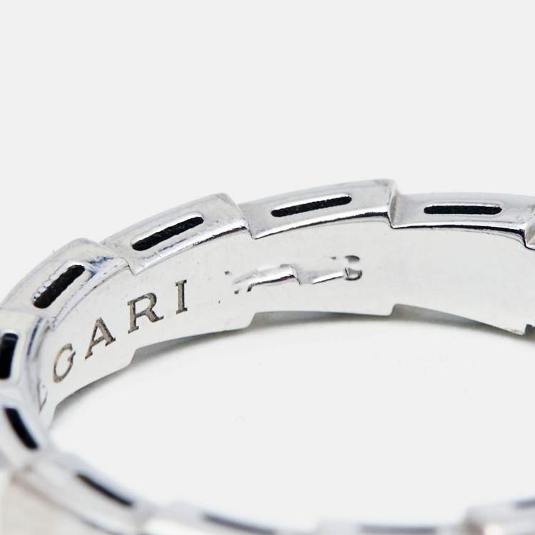 Pre Owned Bvlgari Serpenti Viper18k White Gold Ring Size 54