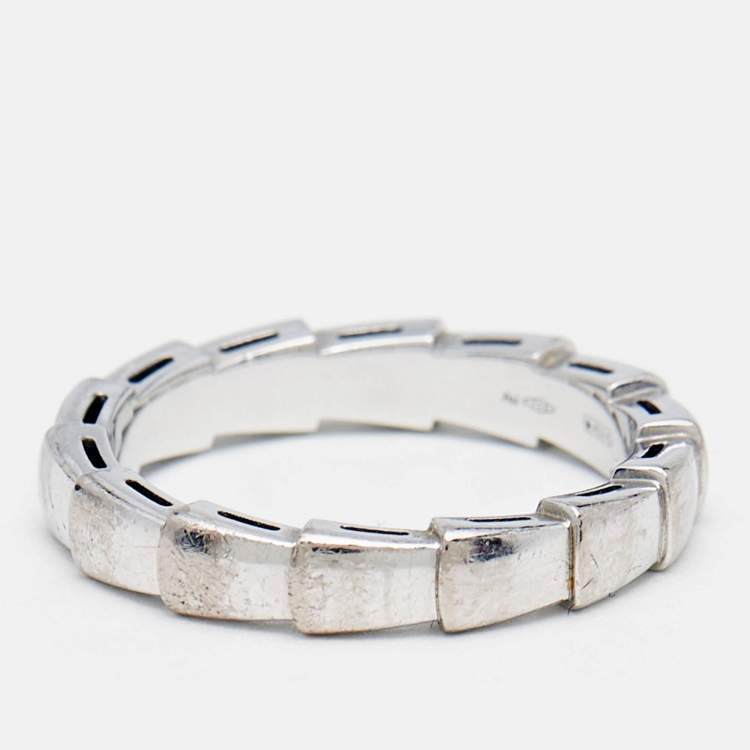 Pre Owned Bvlgari Serpenti Viper18k White Gold Ring Size 54