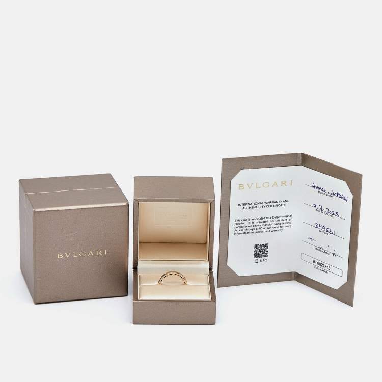 Pre Owned Bvlgari Serpenti Viper 18k Rose Gold Ring Size 52