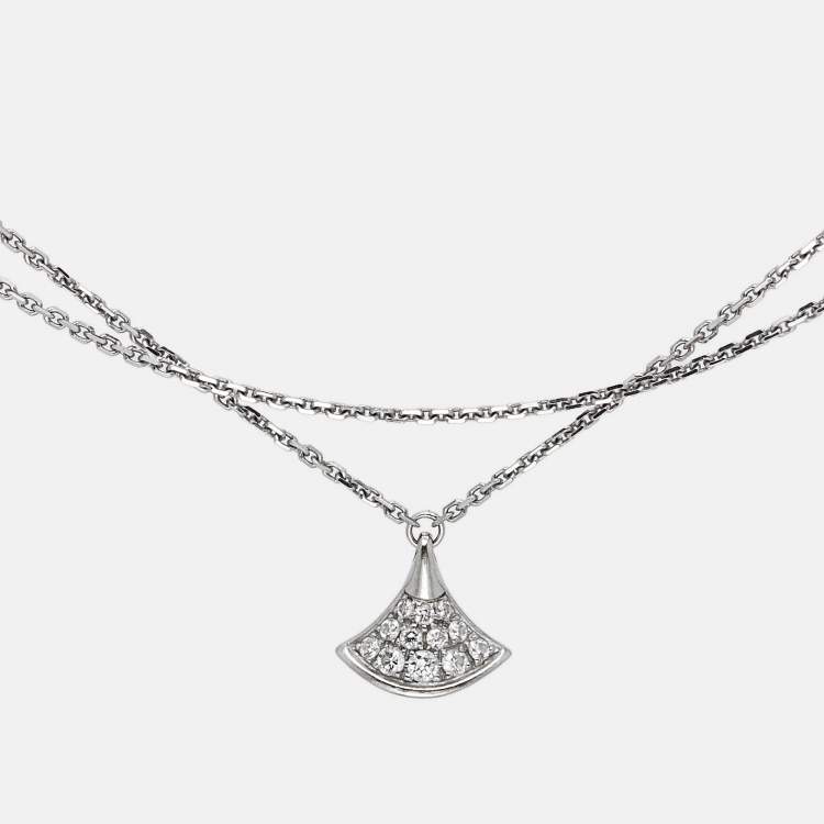 Pre Owned Bvlgari Divas' Dream Diamond 18k White Gold Bracelet S/M