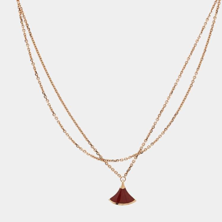 Pre Owned Bvlgari Divas' Dream  Carnelian 18k Rose Gold Bracelet M/L