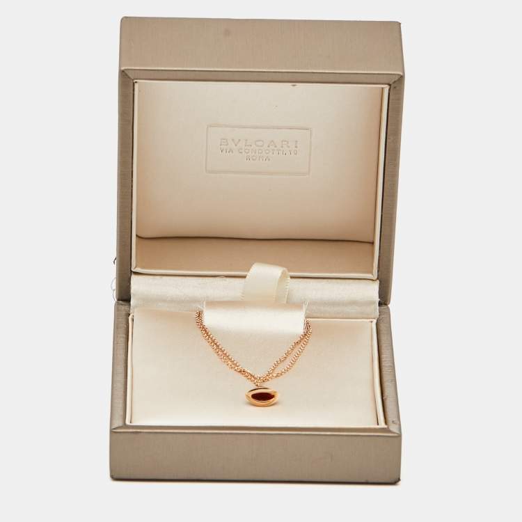 Pre Owned Bvlgari Divas' Dream  Carnelian 18k Rose Gold Bracelet M/L