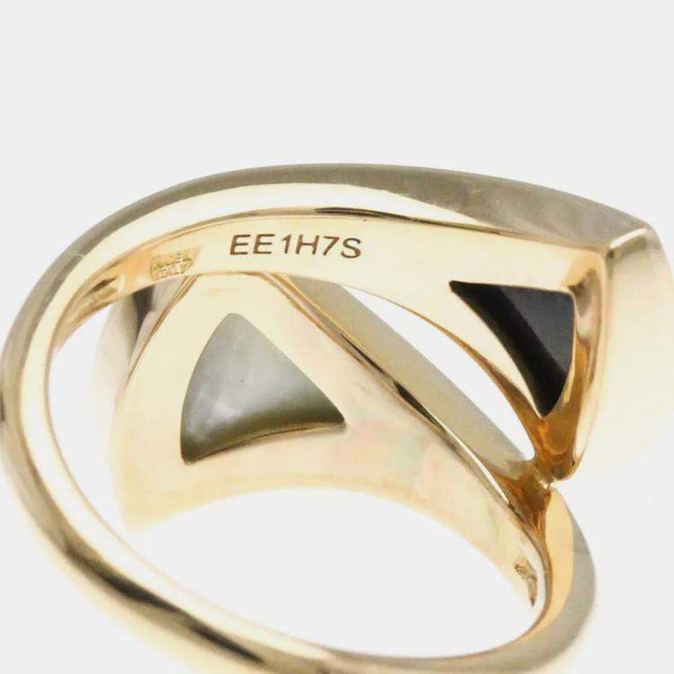 Pre Owned Bvlgari 18K Pink Gold Diva's Dream Shell Band Ring EU 50.5
