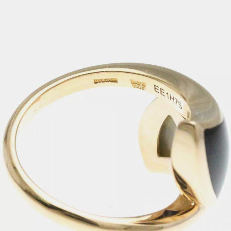 Pre Owned Bvlgari 18K Pink Gold Diva's Dream Shell Band Ring EU 50.5