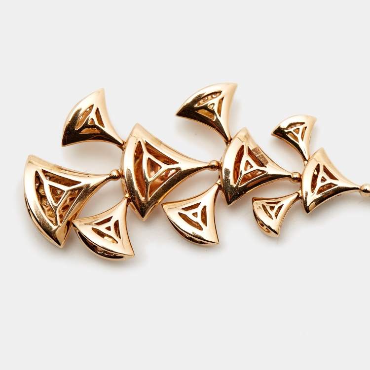 Pre Owned Bvlgari Divas' Dream Diamonds 18k Rose Gold Necklace