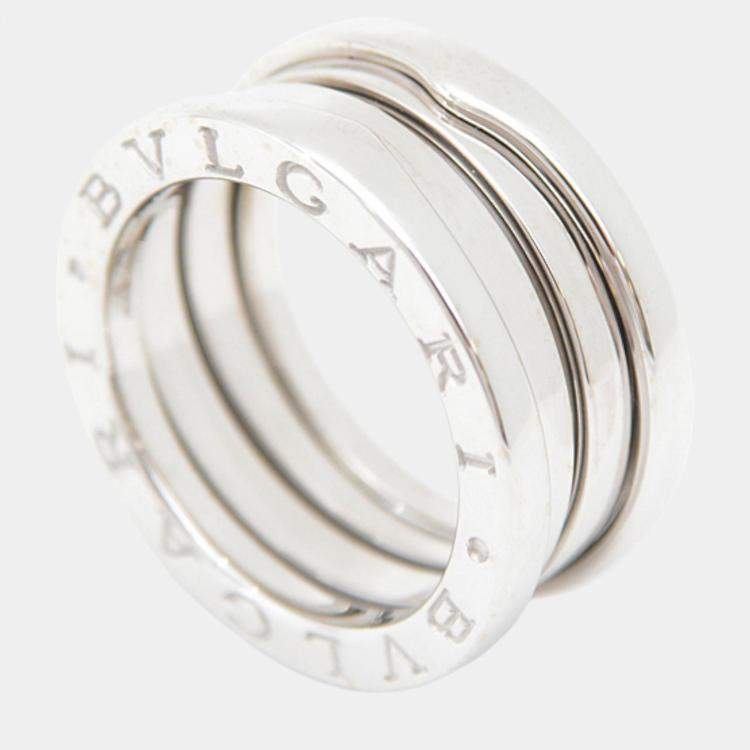 Pre Owned Bvlgari 18K White Gold B.Zero1 Band Ring EU 50