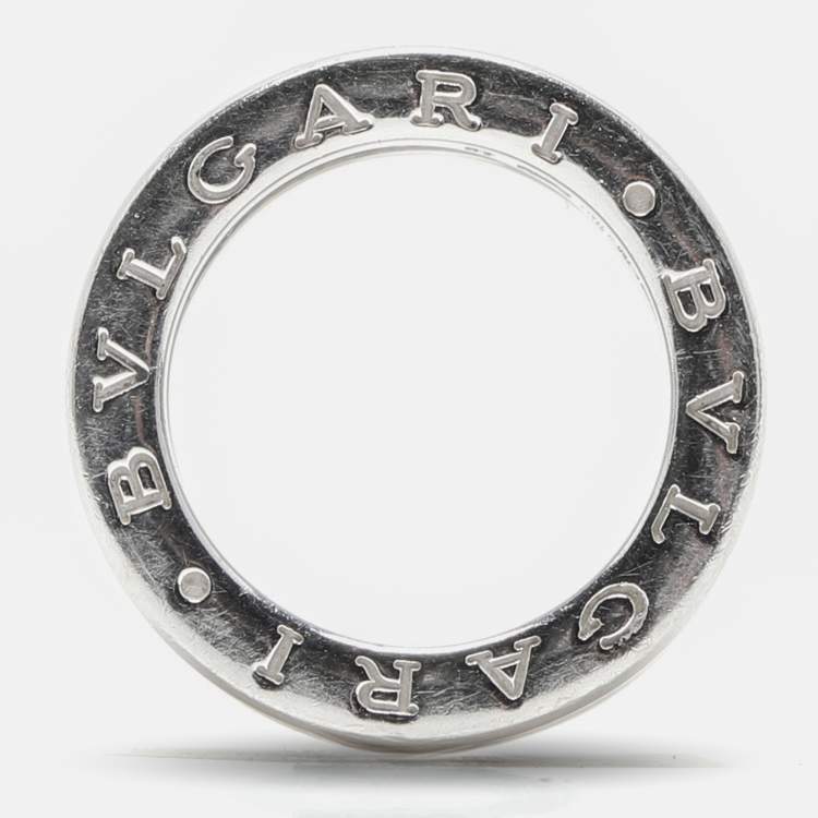 Pre Owned Bvlgari B.Zero1 Diamond 18k White Gold Band Ring Size 48