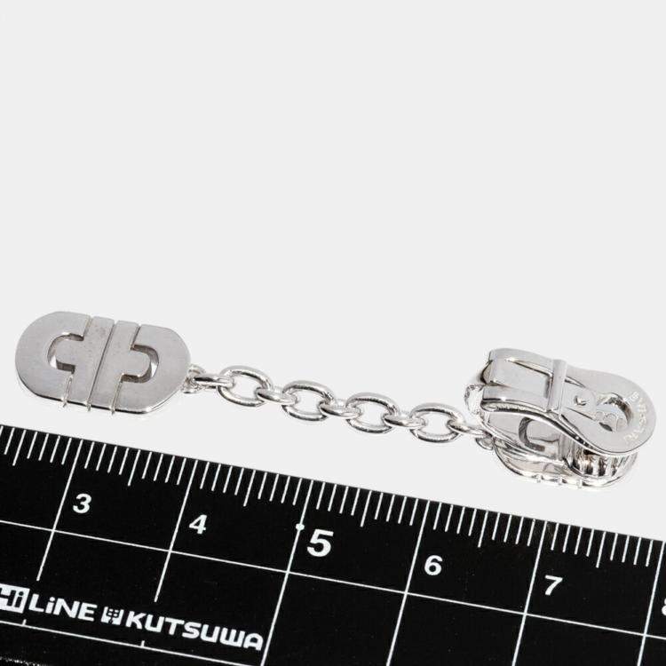 Pre Owned Bvlgari 18K White Gold and Diamond Parentesi Dangling Earrings
