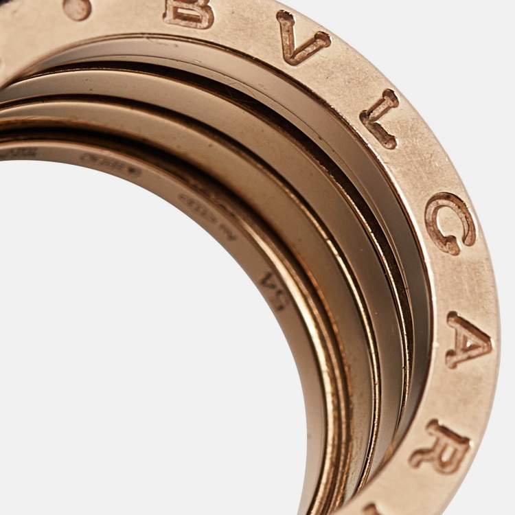 Pre Owned Bvlgari B.zero1 4 Band 18k Rose Gold Band Ring Size 54