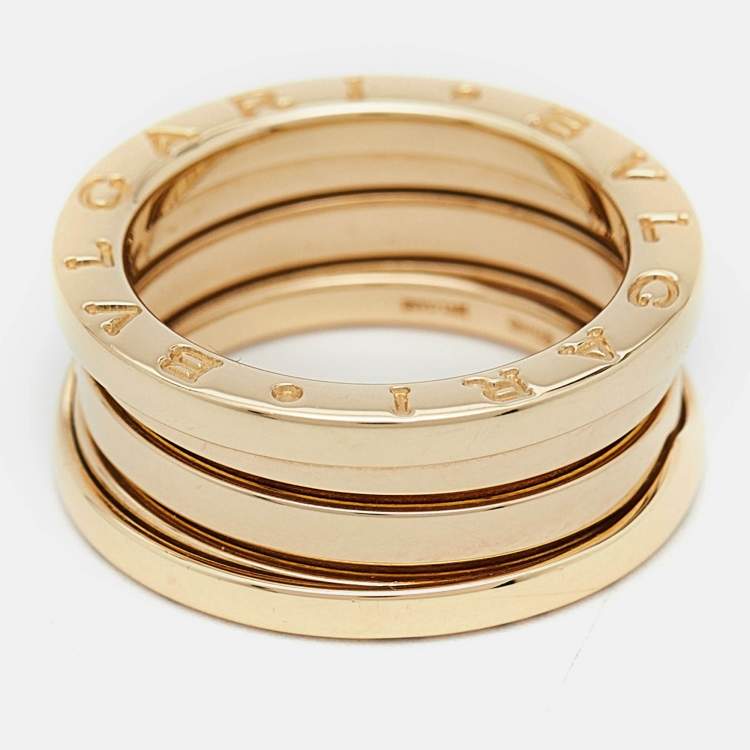 Pre Owned Bvlgari B.Zero1 3-Band 18k Yellow Gold Ring Size 51