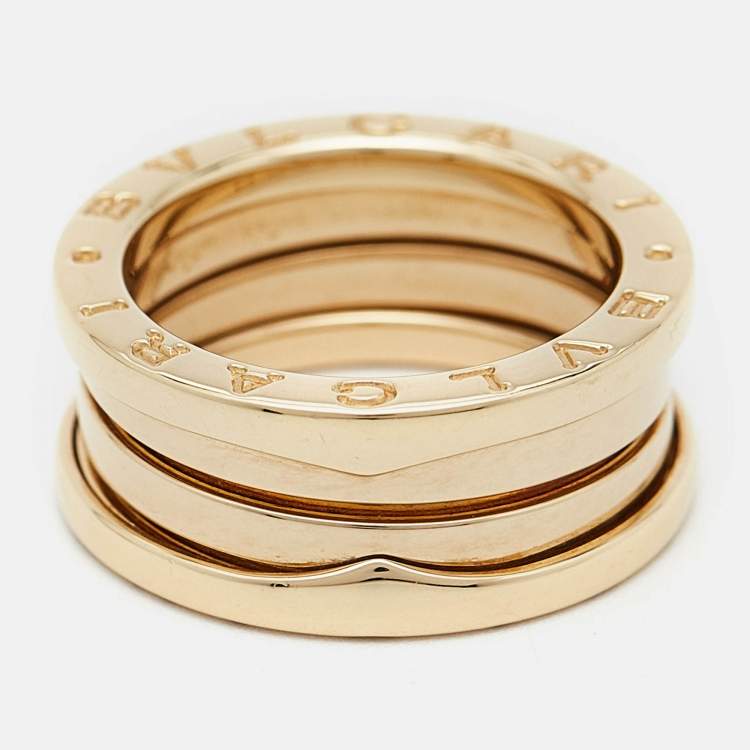 Pre Owned Bvlgari B.Zero1 3-Band 18k Yellow Gold Ring Size 51