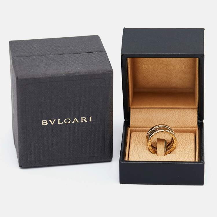 Pre Owned Bvlgari B.Zero1 3-Band 18k Yellow Gold Ring Size 51