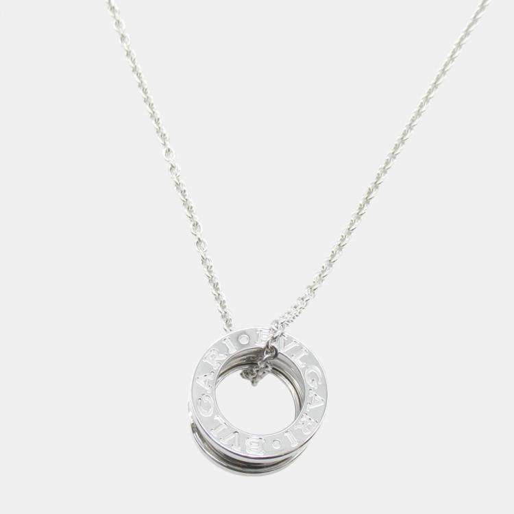Pre Owned Bvlgari B-zero1 Necklace 18k White Gold White Gold Silver Metal