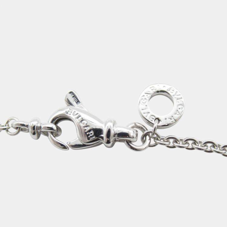 Pre Owned Bvlgari B-zero1 Necklace 18k White Gold White Gold Silver Metal