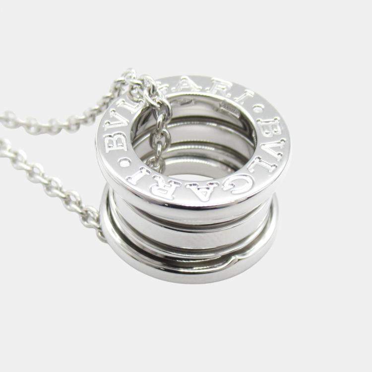 Pre Owned Bvlgari B-zero1 Necklace 18k White Gold White Gold Silver Metal
